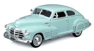 Maisto - Chevrolet Fleetline Aerosedan 1948 Green - 1:24 Scale Metal Miniature Car - Highly Detailed Model, Faithful Replica - Collector's Edition