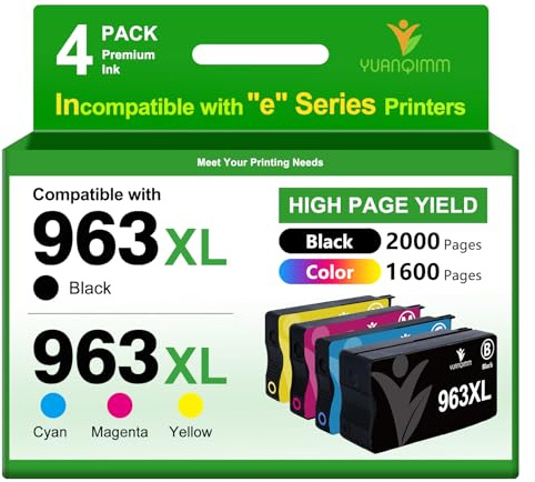 963 XL Wiederaufbereitet Druckerpatronen Kompatibel für HP 963XL für HP Officejet Pro 9010 Patronen Kompatibel für HP Officejet Pro 9010 9012 9013 9014 9015 9016 9018 9019 9020 9022 9023 9025