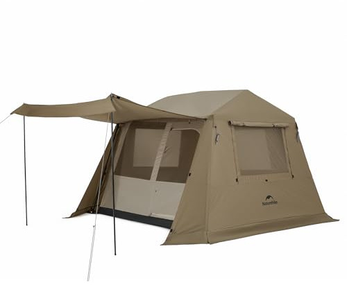 Naturehike Village Lite Campingzelt 4–8 Personen Familienzelt mit 60s Schnellaufbau, Wasserdichtes Doppelschicht Tunnelzelt für Camping & Garten