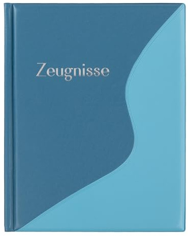Idena 22087 - Zeugnismappe mit 12 Klarsichthüllen, Dokumentenmappe A4, Sichtbuch in Pastell Blau, Mappe für Zeugnisse, Dokumente uvm.