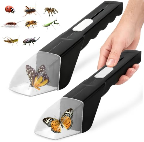 GTJEOI 2 Stück Insektenfänger Lebend, Spinnenfänger und Insekten Fangen, Tierfreundliche Insektenfalle für Haus und Garten, Wespen Käfer Schmetterlinge