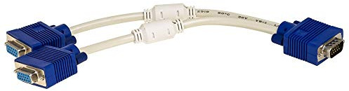 Akyga AK Ad 20 VGA Y Cable Adapter Male to 2x Female Connector Blue