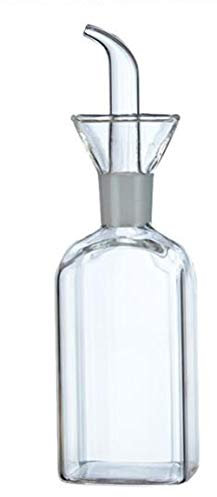 ELETON Rectangle Bottle Glass Olive Oil Dispenser Bottle Glass Cooking Oil Vinegar Measuring Dispenser With Spout for Kitchen and BBQ (5 oz)