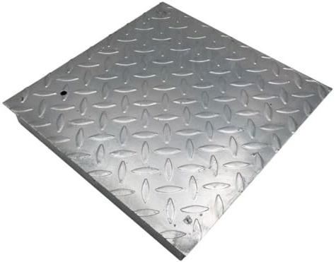 EINSIDE Reinforced galvanized manhole cover, Galvanized sheet cover, 75 x 75 cm