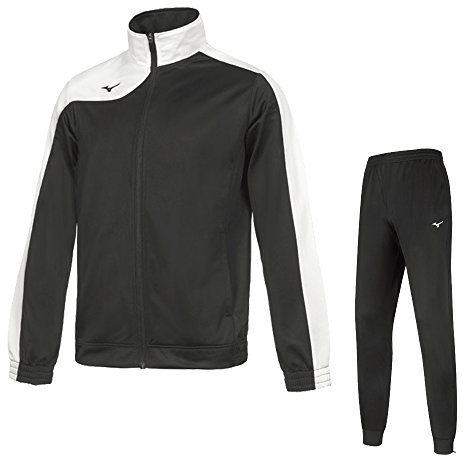 Mizuno Team Knitted Herren Trainingsanzug, Schwarz/Weiß, M