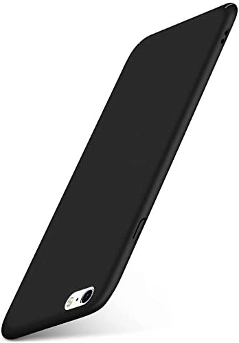 moex Alpha Case für iPhone 6s Plus / 6 Plus Hülle Ultra Dünn, Schutzhülle mit erhöhtem Kameraschutz, Slim Cover Hardcase Backcover, Dünnste Handyhülle Minimalistisch, Matt Schwarz