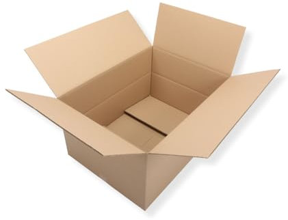 60 St. Faltkarton 800x600x400 2-wellig braun 2.40 BC-Welle Versandverpackung 80x60x40 Umzugs Bücherkartons mit Zusatzriller in der Mitte
