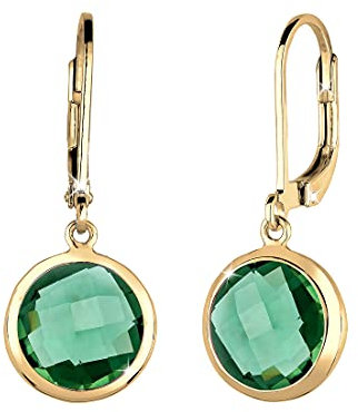 Elli Ohrringe Damen Ohrhänger Stilvoll Elegant mit Grünquarz in 925 Sterling Silber Vergoldet