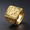 Thumby Vergoldeter Dapeng-Flügel aus 18 Karat Gold Dominierender Lokaler Goldring für Herren Preisring, Partygeometrie, Opal, 18 Karat Gold plattiert, einstellbar