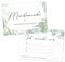DeinWeddingshop 50 Musikwunschkarten A6 Musikwunsch, DJ-Karten für Hochzeit - Hochzeitsfeier, Gäste-Wünsche, Hochzeitsspiel, Premium-Papier - 10,5 x 14,8cm (Eucalyptus Green Love)
