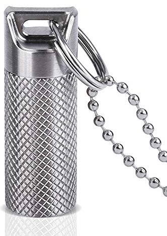 Opret Mini Titan Metall Pillendose Klein mit Schlüsselanhänger-Wasserdicht, Leichtes Gewicht für Reisen im Freien, Pillenbox Klein Tablettenbox Klein Tabletten Wochenbox Tablettendose für Unterwegs