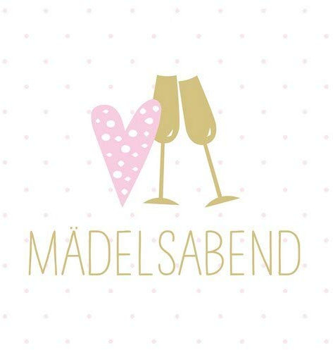 20 Servietten Mädelsabend als Tischdeko mit Spruch 33x33cm
