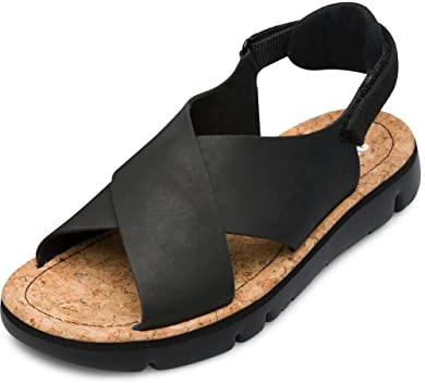 Camper Women's Oruga TWS Twins-k200157 Flat Sandals, Black 022, 2 UK