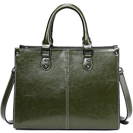 Coolives Damen Handtasche Henkeltasche Umhängetasche Schultertasche Kleine Shopper Tasche aus Leder Grün EINWEG