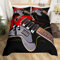 Loussiesd Gitarre Bettbezug Set Jungen Schwarz Coole Musikthema Bettwäsche für Kinder Jugendliche Dekor 2 Stück Bettwäsche Set 155x220cm mit Reißverschluss Musik Gitarre Drucken