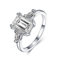 Beydodo Ring Damen Silber 925 mit Stein, Verlobungsring Smaragdschliff Baguette Zirkonia Partnerring Silber Eheringe Nickelfrei Gr.54 (17.2)