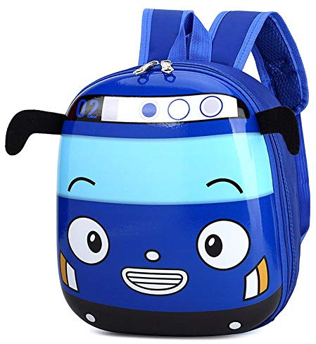 CRGANGZY 3D Cartoon Bus Kleinkind Rucksack Klein Kindergarten Kinder Schultasche Schultasche Büchertasche for Jungen Mädchen Go for An Outing, blau