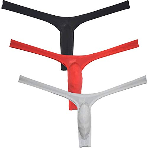 JAXFSTK String bikini en soie glacée pour homme - Sexy - Pose jockstrap hipster micro g-string slim tangas
