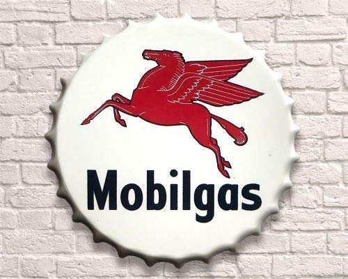 textilesforyou Retrofunk 30 & 40cm Bottle top shape metal wall sign plaque man cave loads of designs (mobile gas, 30cm)