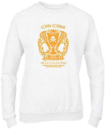 Felpa Donna Girocollo Basic Top qualità Top vestibilità - Coppa Cobram Modello 2 - Divertente Humor Made in Italy (Bianco, XXL)