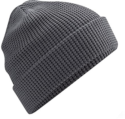 Beechfield B52N Organic Cotton Waffle Beanie - Graphite Grey