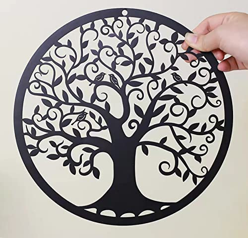 RESACO Albero della vita da parete in metallo, albero della vita, decorazione da parete con albero genealogico, 28 cm, da appendere alla parete per bagno, cucina, soggiorno, camera da letto, interni