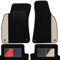 moto-MOLTICO Fußmatten Auto Velours Autoteppiche Schwarz Automatten Set 4-teilig - Auffälliges Design - passend für Audi A4 B6 Cabrio 2002-2006 (Beiges Muster)