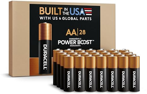 Duracell Coppertop AA Alkaline Batteries withPOWER BOOST Ingredients, 28 Count (Pack of 1), Long-Lasting Alkaline in Re-closable Pack for Quick Access and Organized Storage