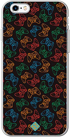 Movilshop Case for [iPhone 6 Plus / 6S Plus] Gamers Drawing [Xbox Controllers] Flexible Silicone Transparent Case Cover Gel for Smartphone.