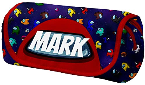 Ferocity Personalisierte Mäppchen Federtasche mit Namen Schlamperbox Federmäppchen mit Klettverschluss Klappe Schüleretui Stiftemappe mit Zwei Reißverschlüssen Amo [151]