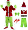 YEAJION Grinch Kostüm mit Mask Zubehör Weihnachten Grinch Cosplay Kostüm Anime Cosplay Outfit Halloween Karneval Party Bühnenauftritt Kostüm für Erwachsene