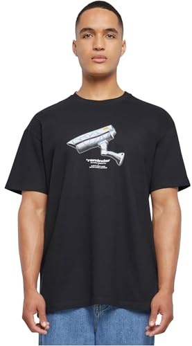 Mister Tee Herren CCTV Oversize T-Shirt – Lockerer Fit, Urban Print mit Überwachungskamera, Statement Streetwear aus Heavy Cotton, Black, M