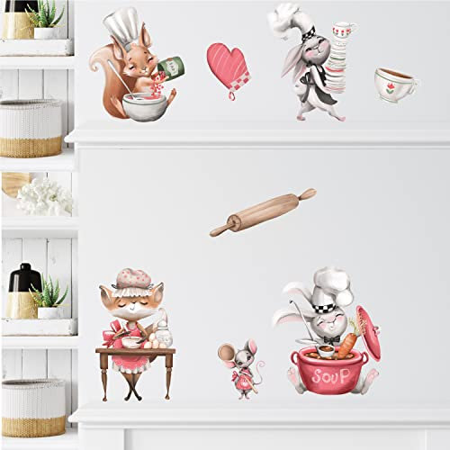 Sunnywall Tier Safari Wandsticker Wandtattoo Wandbild Baby Aufkleber Kinderzimmer Baby Wandaufkleber Spielzimmer Küche (Kleine Kochstube)