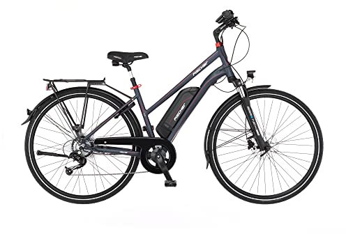 FISCHER E-Bike Trekking VIATOR 2.0 Elektrofahrrad für Damen und Herren, RH 44 cm, Heckmotor 45 Nm, 48 V Akku, anthrazit matt, 44cm-557Wh