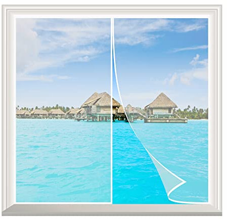 Magnetic Fly Screen Door,Mesh Fly Curtain White 65x130cm for French Door Patio Living Room Fly Door Screen Washable Mesh Seal Automatically Anti Mosquito Let Fresh Air in