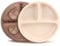 MOJINL Kinderteller mit Saugnapf Rutschfest Silikon Baby Teller BPA Frei Babyteller Kinder Tischset Babygeschirr Spülmaschinenfest für Kleinkinder 2 Stück (Walnuss Beige)