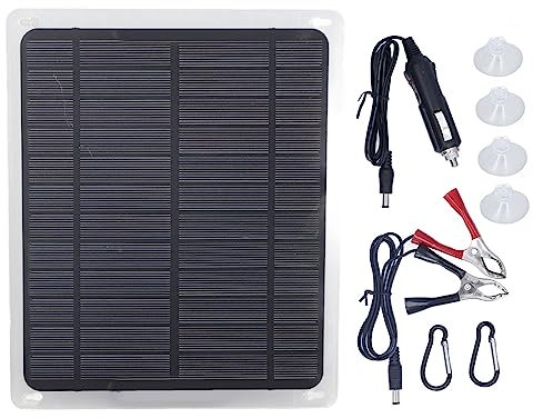 Gavigain Chargeur de Batterie Solaire,Solaire De Panneau Solaire 12V Chargeur Solaire Portatif De Panneau Solaire pour Carfor Voiture Camion Bateau Tondeuse à Gazon RV Remorque Tracteur