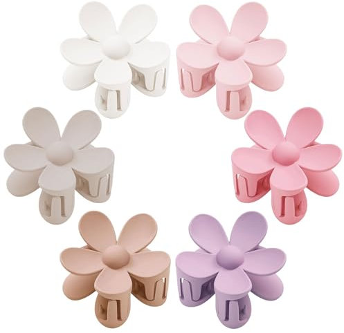 XIXKOLYU® 6 Stück, Blumen-Haarklammern, große Klammern für dickes Frauenhaar, große süße Haarklammern, rutschfester starker Halt für dünnes Frauenhaar, Haarschmuck