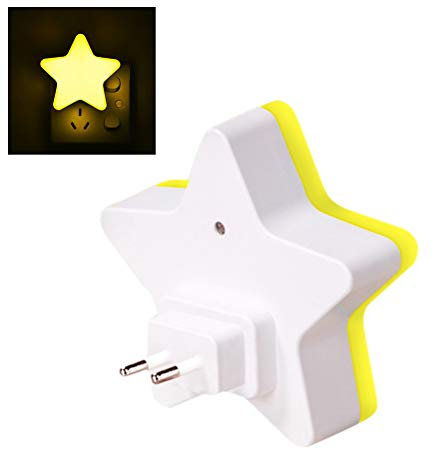Garosa Mini-LED-Nachtlicht Sternform LED Nachtlicht Kinder mit Automatischer Lichtsteuerung Energiesparend ABS-Material für Kinderzimmer Gang Schlafzimmer Frau Mädchen Freunde (13)