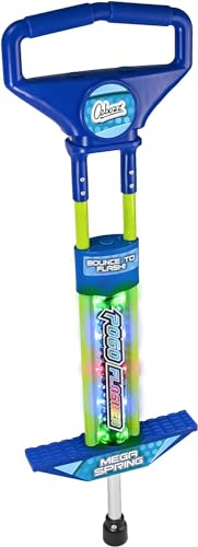 Unibos Light up Pogo Stick Pogo Stick Spring Powered For Childrens Kids Girls Boys Jumping Bounce Jump Toy Outdoor Game[Blue]
