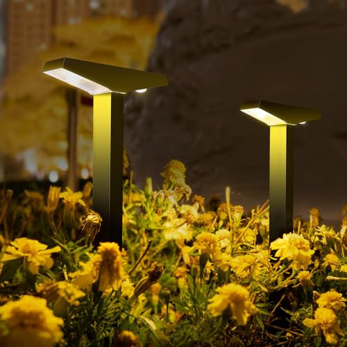 Liyade Solarlampen für Außen Garten, 2 Stück Solarleuchten für Außen, IP65 Wasserdicht Solar Gartenleuchten Warmweiß Solarleuchten für Außen Gartendeko Terrasse Weg Hof