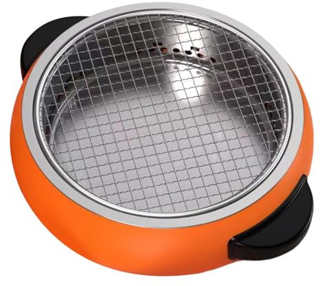 Fukamou Poêle à charbon de bois pour barbecue, gril à charbon coréen | Grils à charbon de bois de camping pour fumoir de table ronde, barbecue portatif de Style coréen, poêle chauffant en acier