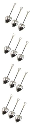 PLAFOPE 4sets Heart Shape Tea Infuser Fine Mesh Stainless Steel Tea Strainer Long Handle for 10pcs*4