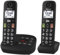 Panasonic KX-TGU132EXB Téléphone Numérique sans Fil avec Répondeur, Unité de Base et 2 Combinés, Écran LCD, Grosses Touches, Appel Favori, Compatible avec Les Appareils Auditifs, Noir