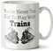 Black Raven Design - You're Never Too Old to Play with Trains - Funny Train Enthusiast Gift Mug, Ceramic, 11fl oz