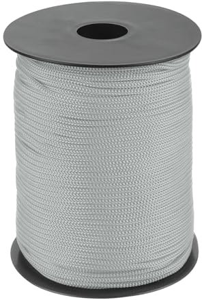QUARKZMAN 3mm Corde Tressée en Polypropylène, 100M Corde en Nylon Creuse pour Corde à Linge, Camping, Randonnée, Extérieur, Gris Clair