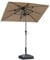 PURPLE LEAF Sonnenschirm 180 x 120 cm Balkonschirm mit Kurbel und Neigbar, Rechteckiger Gartenschirm Marktschirm mit UV-Schutz, Gestell Aluminium, Taupe