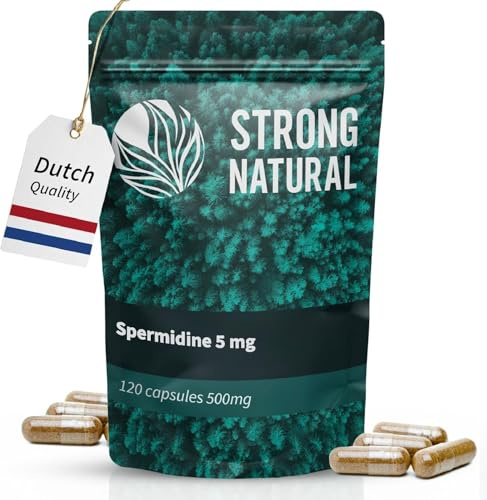 Strong Natural | Gélules de spermidine à haut dosage | 5 mg de spermidine par dose quotidienne | 120 gélules | Extrait de germe de blé teneur en spermidine | Testé en laboratoire