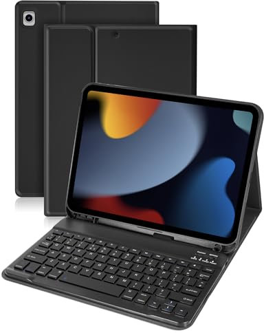 Nsyee 10.2&10.5 Inch Keyboard Case Compatible with 10.2 Inch 9th 2021/8th 2020/7th Generation 2019, iPad Air 3 2019, 10.5 Inch iPad Pro 2017, Slim Case with Detachable Bluetooth UK Layout Keyboard