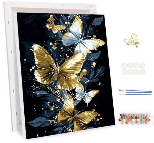 MEIYUDA Peinture par Numero Adulte avec Cadre Fleur, DIY Peinture Acrylique pour Adultes Débutants Peinture par Numero, Facile sur Toile Avec Peintures et Pinceaux Decoration Maison Cadeau 30x40cm